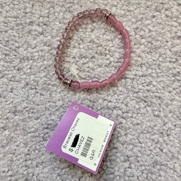 NWT Charity Purple Beaded Bracelet - Picture 2 of 7